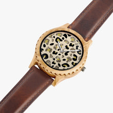 Load image into Gallery viewer, Ti Amo I love you - Exclusive Brand - Glitter Animal Print - Womens Designer Italian Olive Wood Watch - Leather Strap
