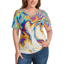 Load image into Gallery viewer, Ti Amo I love you - Exclusive Brand - Womens Plus Size V-Neck Short Sleeve Ladies T-Shirts - Sizes XL-4XL
