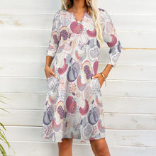 Load image into Gallery viewer, Ti Amo I love you - Exclusive Brand - 10 Styles - Fruit &amp; Veggies - 7-point Sleeve Dress - Sizes S-5XL
