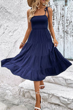 Load image into Gallery viewer, Tie-Shoulder Tiered Midi Dress
