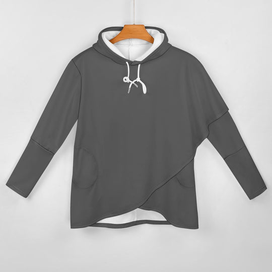Ti Amo I love you - Exclusive Brand - 10 Colors - Solid Colors - Asymmetrical Medium Length Slim Hooded Sweatshirt