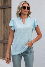 Load image into Gallery viewer, Eyelet Notched Flutter Sleeve T-Shirt
