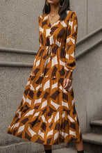 Load image into Gallery viewer, Printed Tied Pocketed Lantern Sleeve Dress
