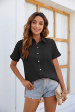 Load image into Gallery viewer, 5 Colors - Button Up Collared Neck Short Sleeve Shirt
