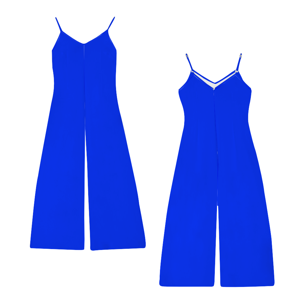 Ti Amo I love you - Exclusive Brand - Blue Blue Eyes - Women's Spaghetti Strap Jumpsuit -Sleeveless Romper - Sizes S-6XL