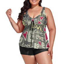 Load image into Gallery viewer, Ti Amo I love you - Exclusive Brand - Women&#39;s Split 2pc Swimsuit - Sizes XL-6XL
