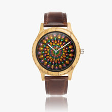 Load image into Gallery viewer, Ti Amo I love you - Exclusive Brand - Mandala - Womens Designer Italian Olive Wood Watch - Leather Strap
