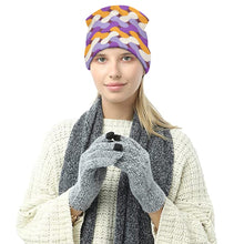 Load image into Gallery viewer, Ti Amo I love you - Exclusive Brand  - Purple - Orange - Light Purple &amp; Beige - Unisex Knit Hat
