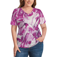 Load image into Gallery viewer, Ti Amo I love you - Exclusive Brand - Womens Plus Size V-Neck Short Sleeve Ladies T-Shirts - Sizes XL-4XL
