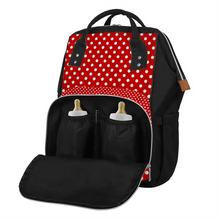 Load image into Gallery viewer, Ti Amo I love you Exclusive Brand  - Chili Pepper with White Polka Dots - Mommy Bag Multifunctional Waterproof Diaper Bag Ultra-Large Backpack
