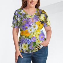 Load image into Gallery viewer, Ti Amo I love you - Exclusive Brand - Womens Plus Size V-Neck Short Sleeve Ladies T-Shirts - Sizes XL-4XL
