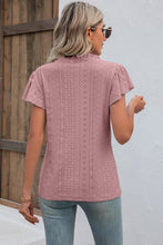 Load image into Gallery viewer, Eyelet Notched Flutter Sleeve T-Shirt
