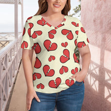 Load image into Gallery viewer, Ti Amo I love you - Exclusive Brand - Womens Plus Size V-Neck Short Sleeve Ladies T-Shirts - Sizes XL-4XL
