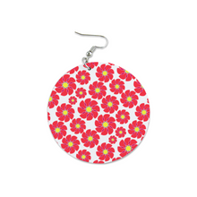 Load image into Gallery viewer, Ti Amo I love you - Exclusive Brand - Rose Madder Flowers - Geometric Round Wooden Earrings
