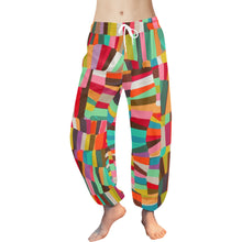 Load image into Gallery viewer, Ti Amo I love you  - Exclusive Brand  - Colorful Block Pattern - Women&#39;s Harem Pants
