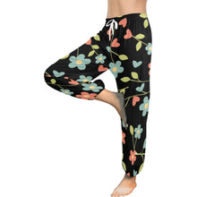 Load image into Gallery viewer, Ti Amo I love you  - Exclusive Brand  - Black Floral Pattern - Women&#39;s Harem Pants
