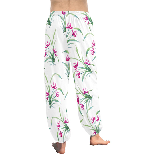 Ti Amo I love you  - Exclusive Brand  - Pink Floral - Women's Harem Pants - Sizes XS-2XL