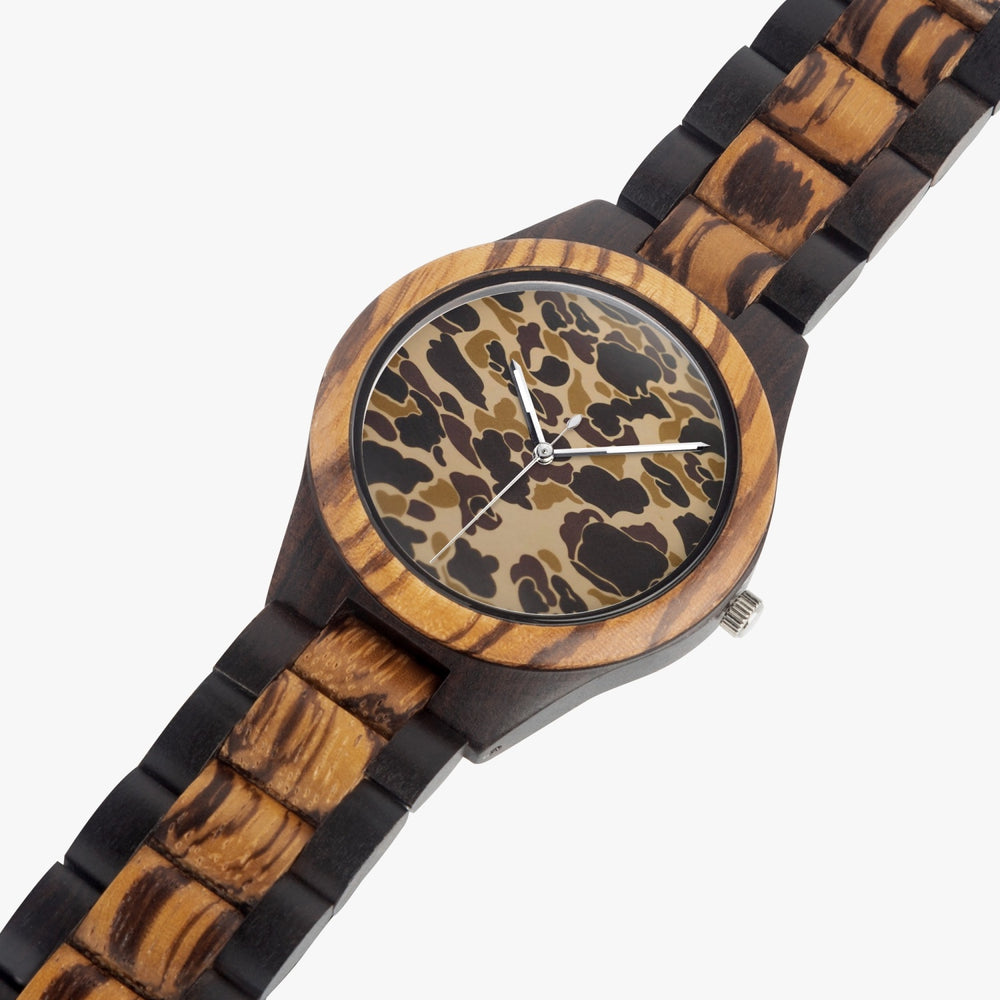 Ti Amo I love you - Exclusive Brand - Brown Camouflage - Mens Designer Indian Ebony Wood Watch