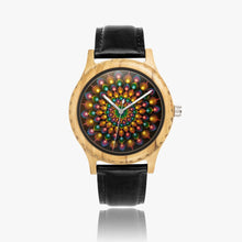 Load image into Gallery viewer, Ti Amo I love you - Exclusive Brand - Mandala - Womens Designer Italian Olive Wood Watch - Leather Strap
