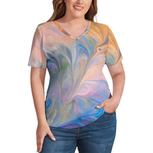 Load image into Gallery viewer, Ti Amo I love you - Exclusive Brand - Womens Plus Size V-Neck Short Sleeve Ladies T-Shirts - Sizes XL-4XL
