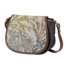 Load image into Gallery viewer, Ti Amo I love you Exclusive Brand - Natural Leaf - PU Leather Flap Saddle Bag
