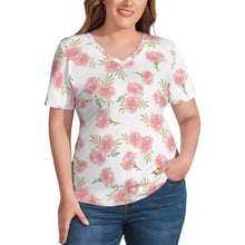 Load image into Gallery viewer, Ti Amo I love you - Exclusive Brand - Womens Plus Size V-Neck Short Sleeve Ladies T-Shirts - Sizes XL-4XL
