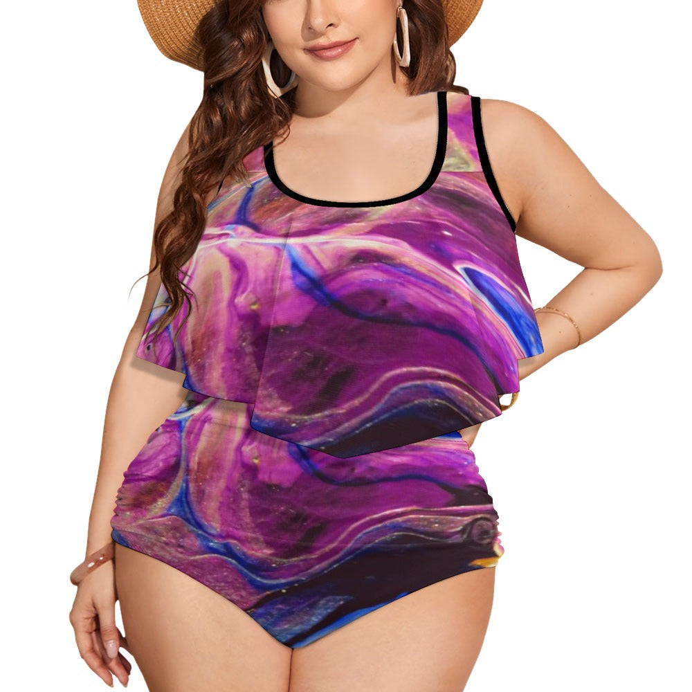 Ti Amo I love you Exclusive Brand  - Womens Plus Size 2pc Top+ Bottoms Swimsuit - Bathing Suits - Sizes XL-4XL