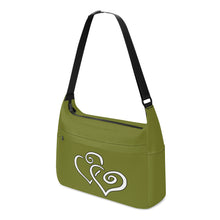 Load image into Gallery viewer, Ti Amo I love you - Exclusive Brand - Crete Green- Double White Heart - Journey Computer Shoulder Bag
