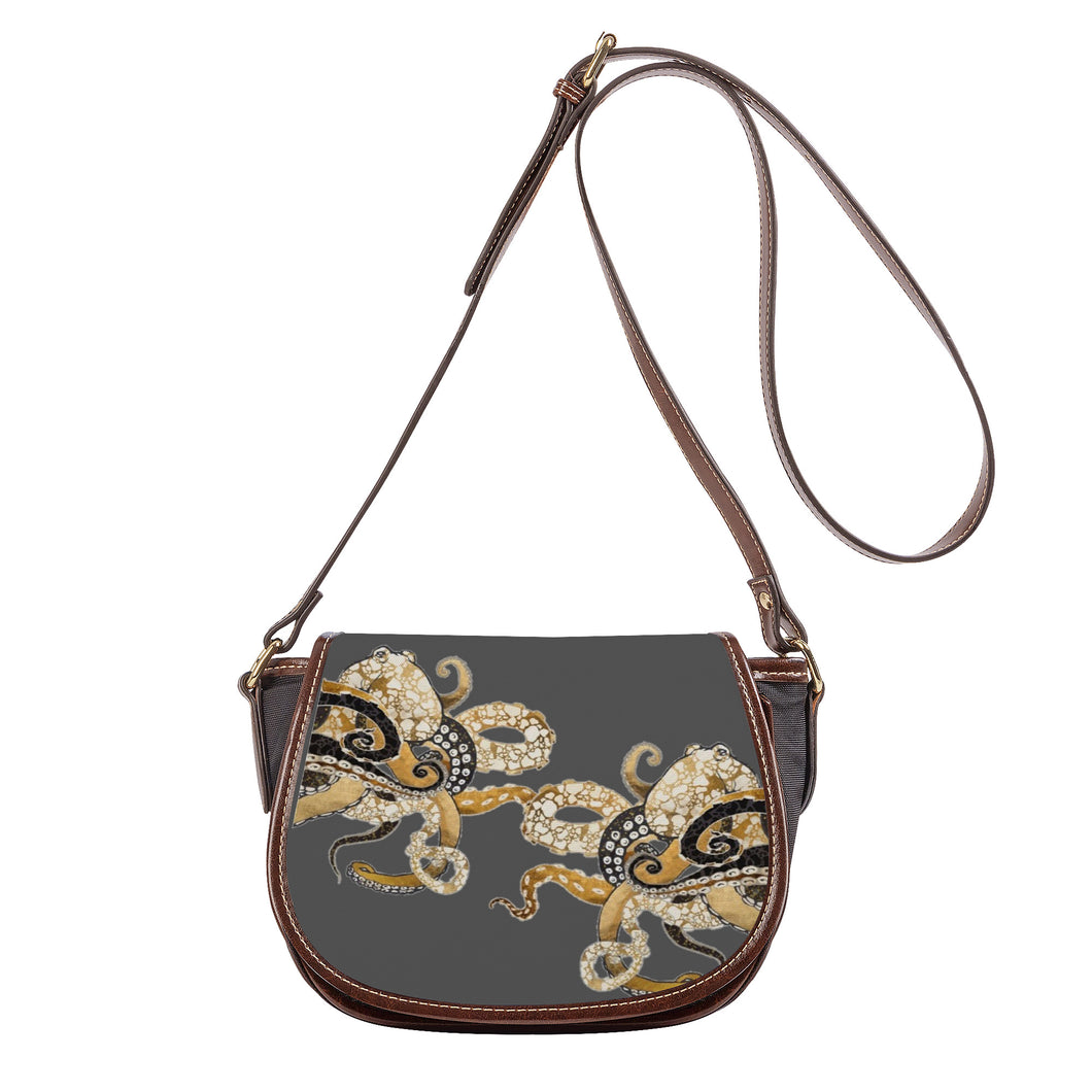 Ti Amo I love you - Exclusive Brand  - Davy's Grey - Octopi - Saddle Bag