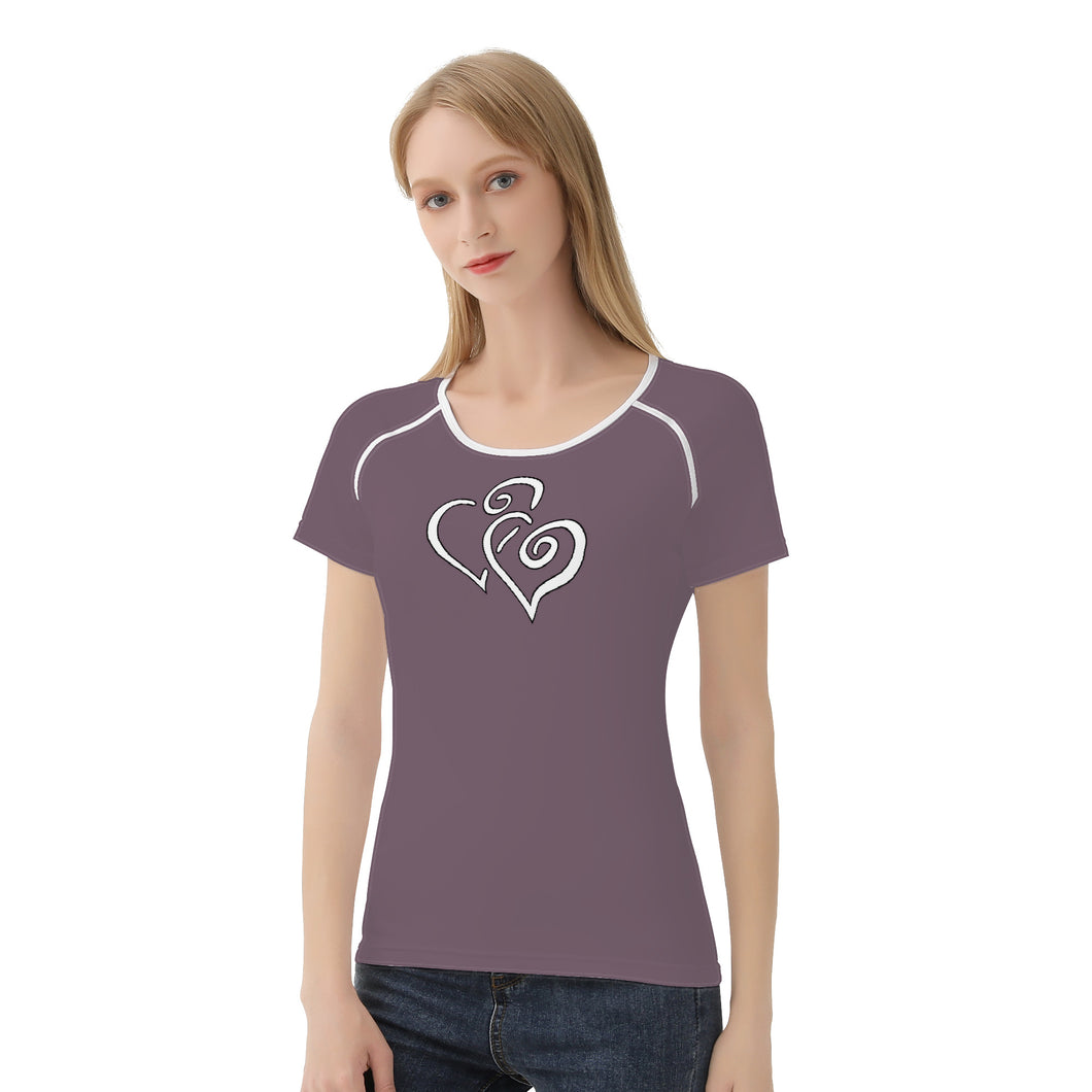 TI Amo I love you - Exclusive Brand - Falcon - Double White Heart - Women's T shirt