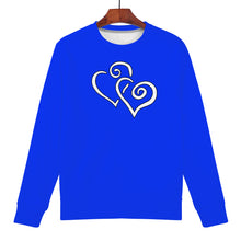 Load image into Gallery viewer, Ti Amo I love you - Exclusive Brand  - Blue Blue Eyes - Double White Heart  - Women&#39;s Sweatshirt
