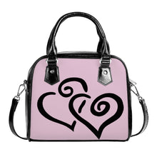 Load image into Gallery viewer, Ti Amo I love you - Exclusive Brand - Melanie Pink - Double Black Heart -  Shoulder Handbag
