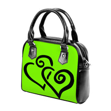 Load image into Gallery viewer, Ti Amo I love you - Exclusive Brand - Chartreuse (Lawn Green) - Double Black Heart -  Shoulder Handbag
