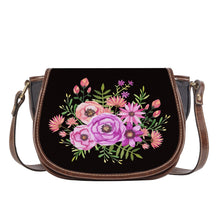 Load image into Gallery viewer, Ti Amo I love you - Exclusive Brand - Asphalt - Floral Bouquet - Saddle Bag
