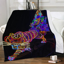 Load image into Gallery viewer, Ti Amo I love you - Exclusive Brand - Black with Neon Tiger -  Micro Fleece Blankets
