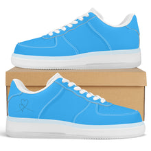 Load image into Gallery viewer, Ti Amo I love you - Exclusive Brand  - Medium Cyan Blue - Transparent Low Top Air Force Leather Shoes
