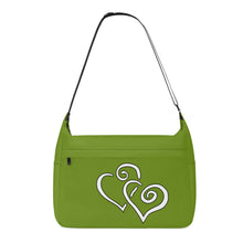 Load image into Gallery viewer, Ti Amo I love you - Exclusive Brand - Olive Drab - Double White Heart - Journey Computer Shoulder Bag
