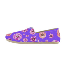 Load image into Gallery viewer, Ti Amo I love you  - Exclusive Brand  -  Light Violet with Flowers - Womens Casual Flats -  Ladies Driving Shoes
