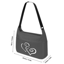 Load image into Gallery viewer, Ti Amo I love you - Exclusive Brand - Davy&#39;s Grey - Double White Heart - Journey Computer Shoulder Bag
