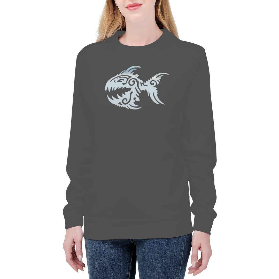 Ti Amo I love you - Exclusive Brand  - Davy's Grey- Angry Fish - Women's Sweatshirt