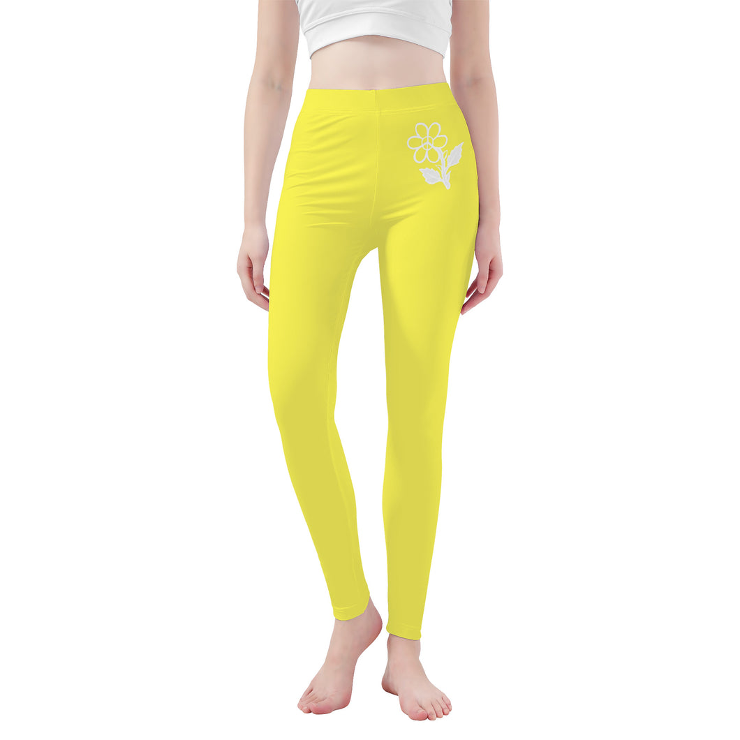 Ti Amo I love you - Exclusive Brand  - Dodie Yellow -  White Daisy -  Yoga Leggings