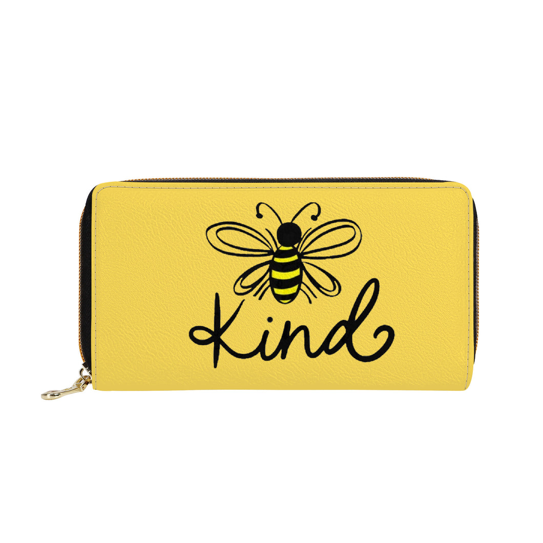 Ti Amo I love you - Exclusive Brand  - Mustard Yellow - Bee Kind - Zipper Purse Clutch Bag