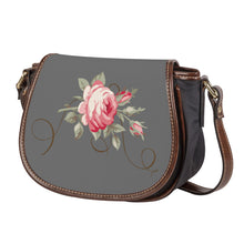 Load image into Gallery viewer, Ti Amo I love you - Exclusive Brand - Dove Gray -  Rose -  Saddle Bag
