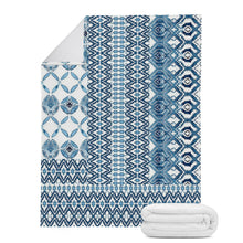 Load image into Gallery viewer, Ti Amo I love you - Exclusive Brand - White with Glacier Colored Pattern - Micro Fleece Blankets
