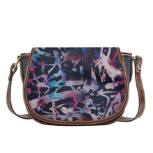 Load image into Gallery viewer, Ti Amo I love you - Exclusive Brand - Charade with Disco &amp; Astral Floral Pattern - Saddle Bag
