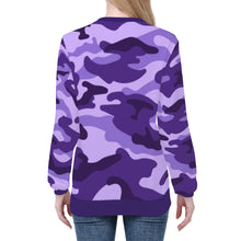 Load image into Gallery viewer, Ti Amo I love you - Exclusive Brand- Minsk, Grape 2, Mauve 2, Fushia Blue &amp; Jacarta Camouflage - Women&#39;s Sweatshirt
