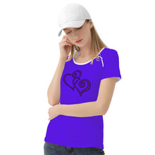 Load image into Gallery viewer, Ti Amo I love you - Exclusive Brand  - Dark Purple - Double Purple Heart -  Women&#39;s T shirt
