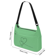 Load image into Gallery viewer, Ti Amo I love you - Exclusive Brand - De York Green - Double Script Heart - Journey Computer Shoulder Bag
