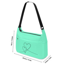 Load image into Gallery viewer, Ti Amo I love you - Exclusive Brand - Aquamarine - Double Script Heart - Journey Computer Shoulder Bag
