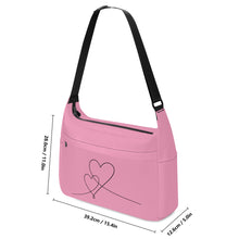 Load image into Gallery viewer, Ti Amo I love you - Exclusive Brand - Amaranth Pink - Double Script Heart - Journey Computer Shoulder Bag
